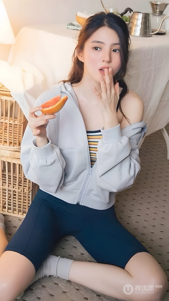 韩系清甜少女居家休闲慵懒风写真组图