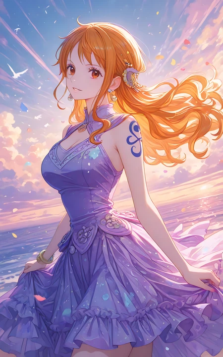 海贼王娜美不同造型系列动漫插画组图