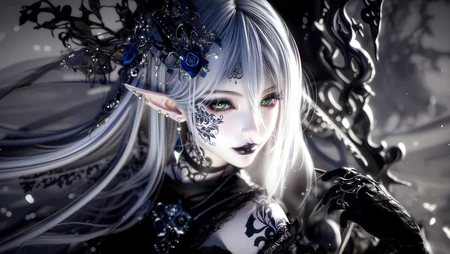 暗黑风精灵少女系列二次元精美插画