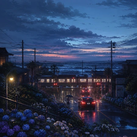 梦幻雨夜星空风景插画系列合集