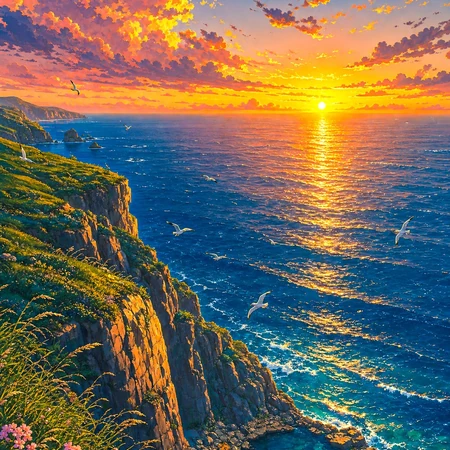 治愈系日系乡村风景插画 黄昏与雨夜系列组图