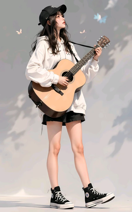 休闲风穿搭二次元少女插画系列