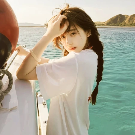 海边长发女生氛围感真人头像合集