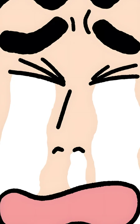 蜡笔小新夸张痛哭搞怪表情包插画