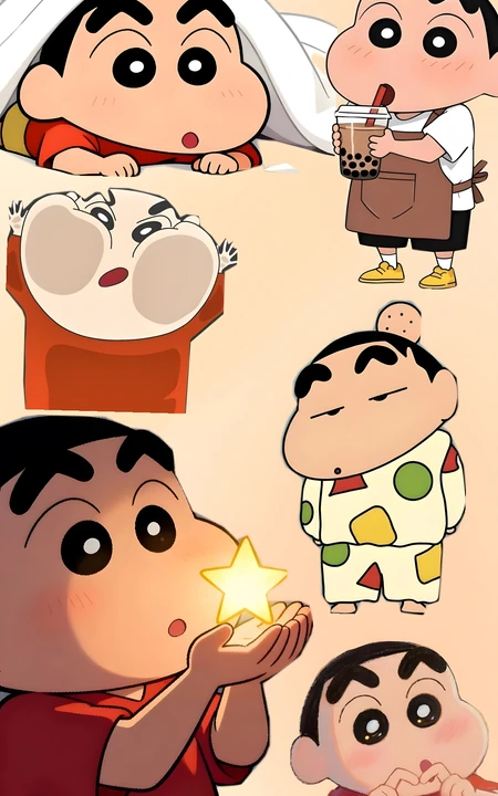 蜡笔小新野原新之助可爱搞怪造型插画