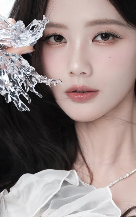 李一桐纯白露肩拖尾长裙氛围感写真组图