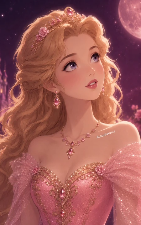 迪士尼公主华丽礼服系列动漫插画合集
