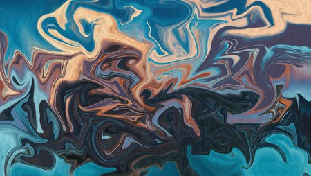 蓝橙撞色流体抽象纹理简约背景图