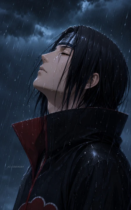 火影忍者雨幕角色系列暗黑氛围感同人插画